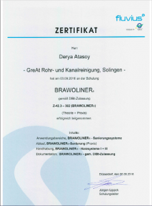 Zertifiktat Inliner Sanierung Atasoy 222x300